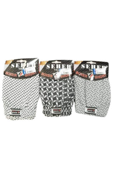 0007 Seher Erkek Desenli Boxer 10'lu Paket - 6