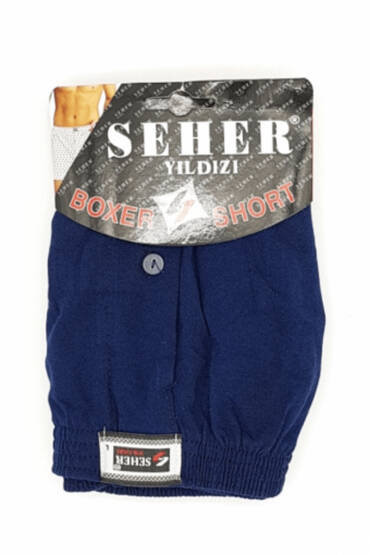 0008 Seher Erkek Düz Boxer 10'lu Paket Lacivert - 6