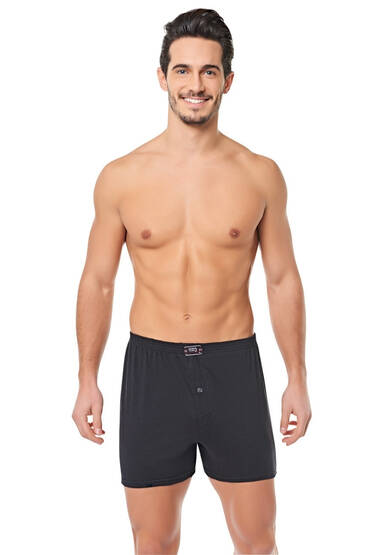 0008 Seher Erkek Düz Boxer 10'lu Paket Siyah - 8