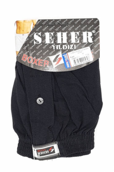 0008 Seher Erkek Düz Boxer 10'lu Paket Siyah - 4