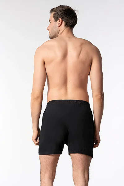 0008 Seher Erkek Düz Boxer 10'lu Paket Siyah - 2