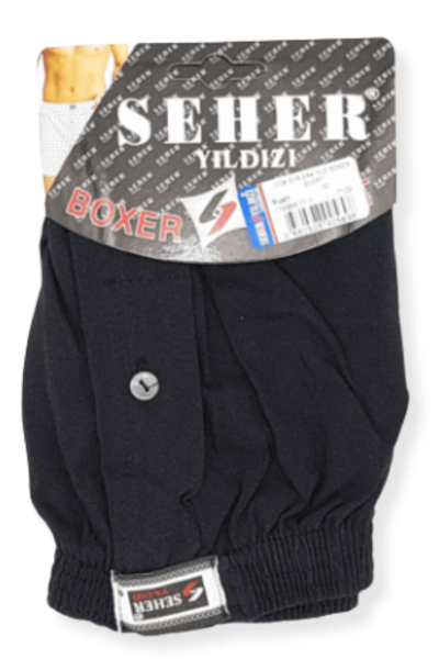 0008 Seher Erkek Düz Boxer 5'li Siyah (1)