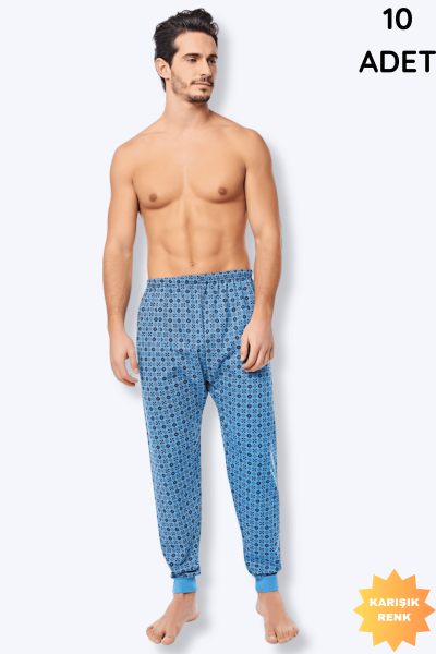 0009 Seher Erkek İki İplik Emprime Pijama 10'lu
