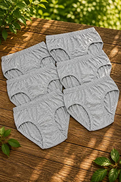 0037 Seher Çocuk Slip 12'li Paket Gri