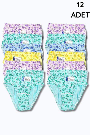0052 Seher Kız Empirme Renkli Slip 12'li Paket - 6
