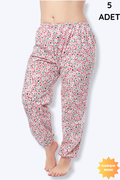 0056 Seher Kadın İki İplik Pijama Lastikli 5'li