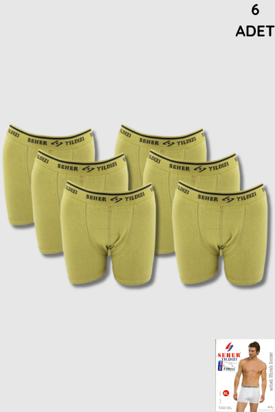 0060 Seher Erkek Elastan Boxer 6'lı Haki (1)