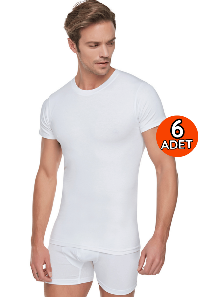0105 Tutku Erkek Penye Sıfıryaka 6'lı Beyaz