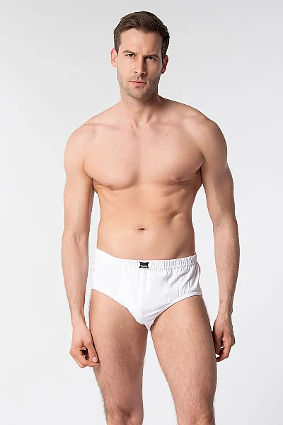 0109 Tutku Erkek Penye Slip 12'li Paket Beyaz