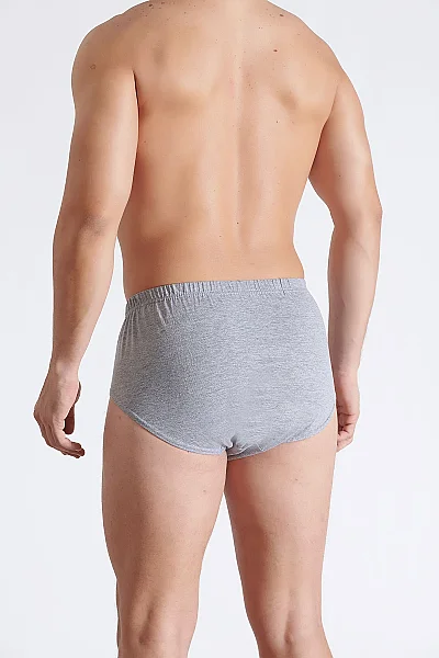 0109 Tutku Erkek Penye Slip 12'li Paket Gri (1)
