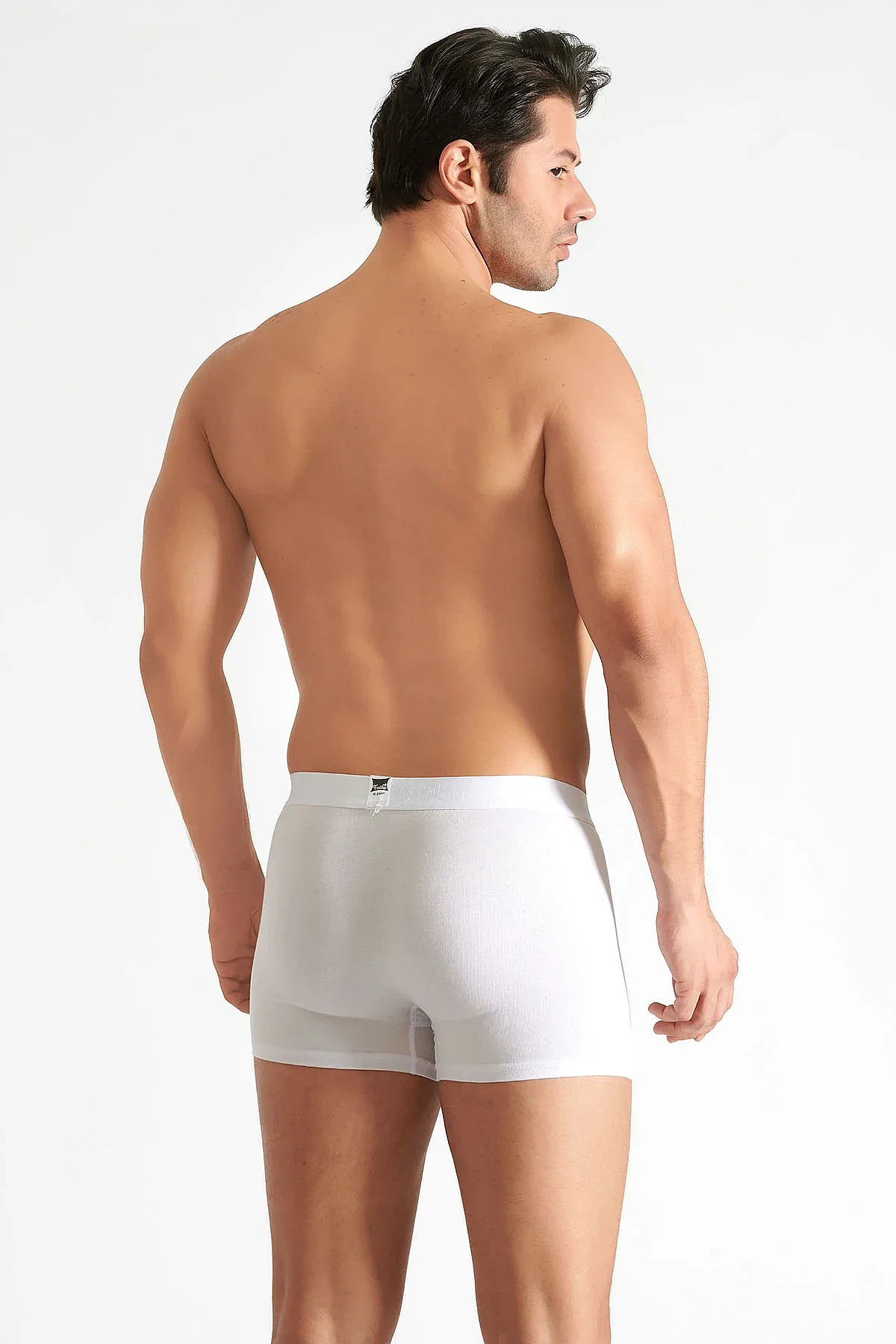 0114 Tutku Erkek Elastan Boxer 6lı Beyaz - 2