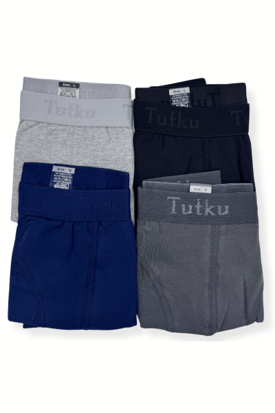 0114 Tutku Erkek Elastan Boxer 6'lı Füme - 3