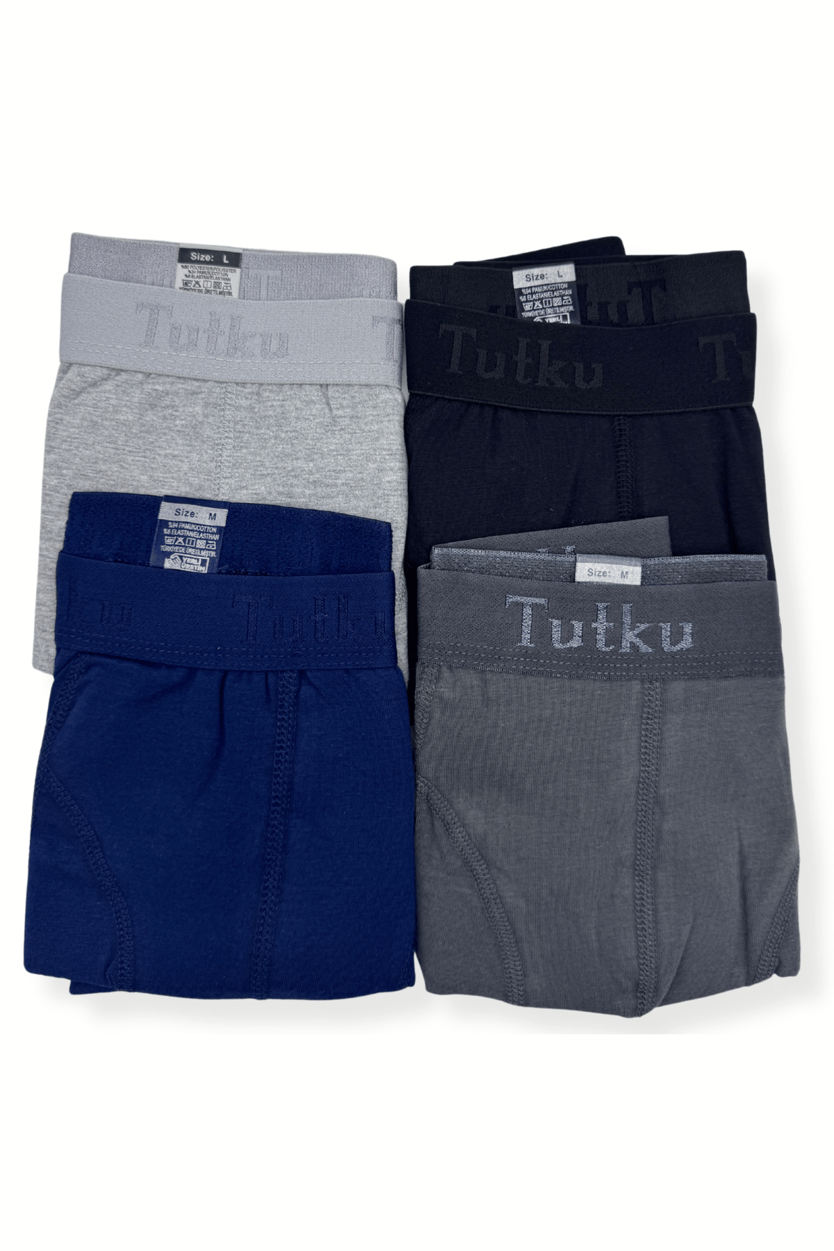 0114 Tutku Erkek Elastan Boxer 6'lı Lacivert - 3
