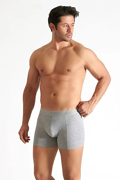0114 Tutku Erkek Elastan Boxer 6'lı Paket Gri