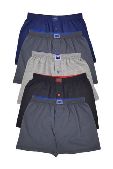 0117 Tutku Erkek Penye Düz Boxer 5’li Paket Karışık Renk - 6