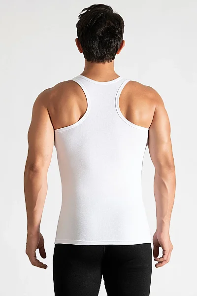 0118 Tutku Erkek Ribana Spor Atlet 6'lı Paket Beyaz