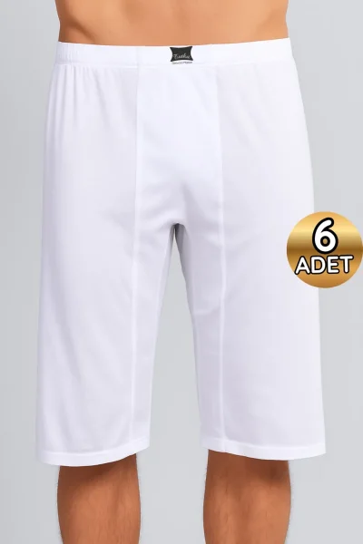 0121 Tutku Erkek Uzun Arjantin 6'lı Paket Beyaz