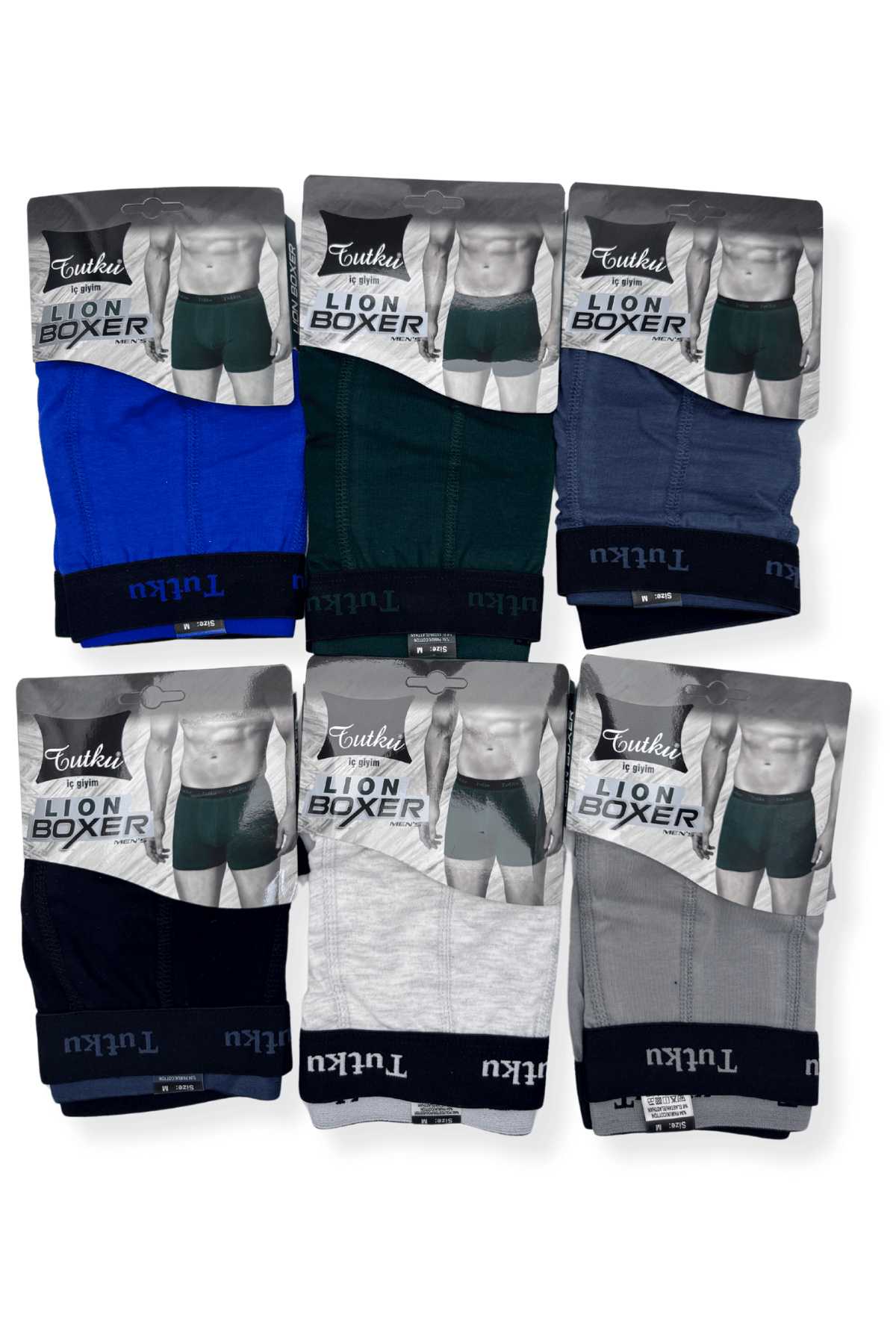 0123 Tutku Erkek Lion Spor Boxer 6'lı - 4