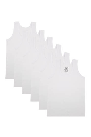 0124 Tutku Çocuk Penye Atlet 6'lı Paket - 4