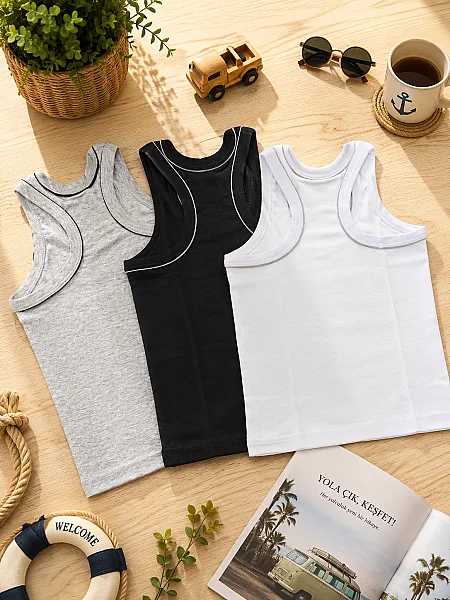 0130 Tutku Çocuk Spor Atlet 6'lı Paket Beyaz (1)