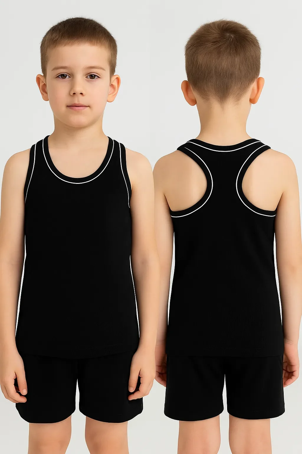 0130 Tutku Çocuk Spor Atlet 6'lı Paket Siyah - 2
