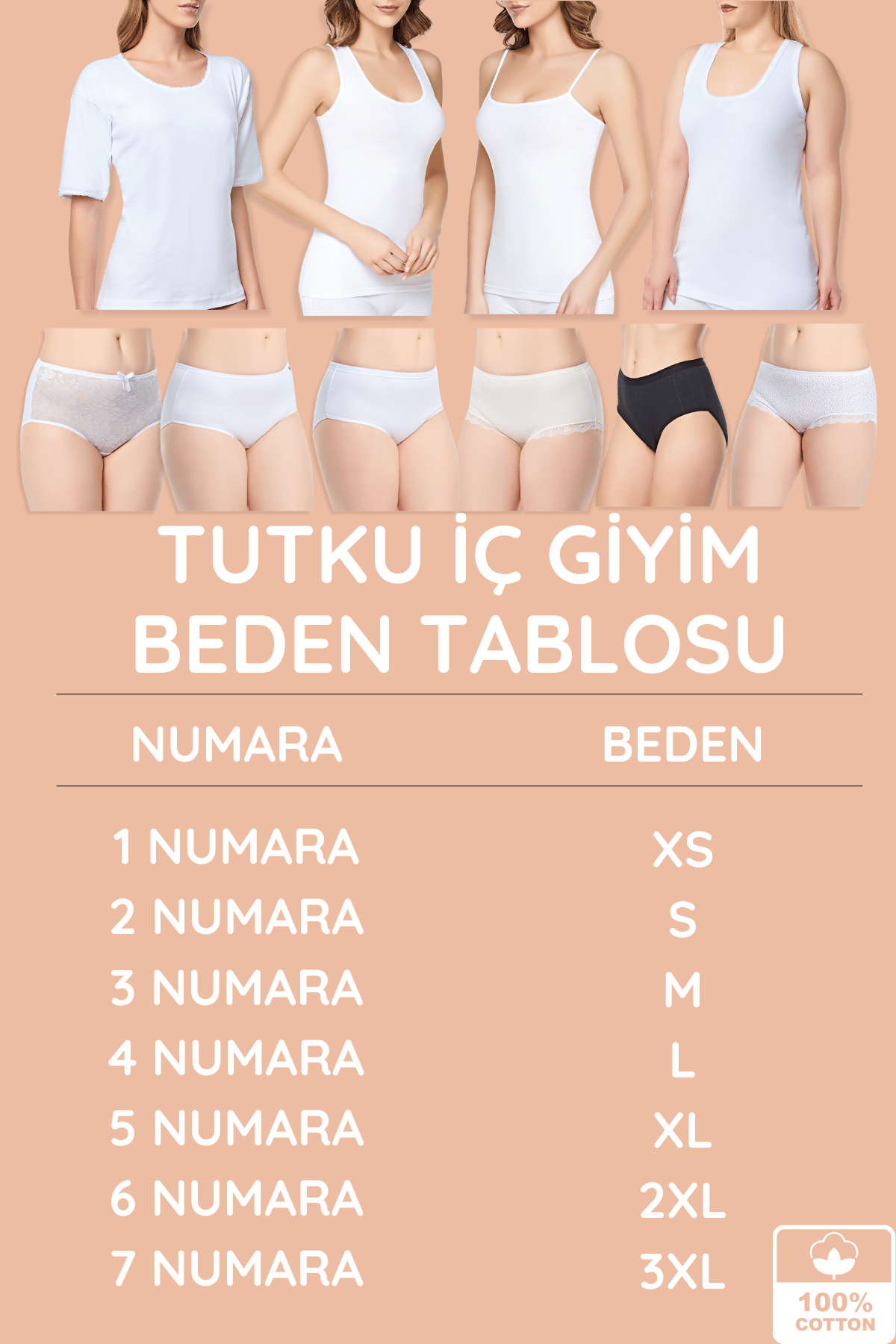 0135 Tutku Kadın Ribana İp Askılı Atlet 6'lı Paket Beyaz - 7