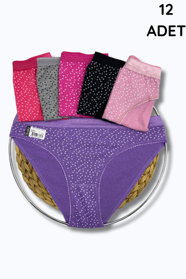0561 Tutku Kadın Alina Bikini 12'li Paket Karışık