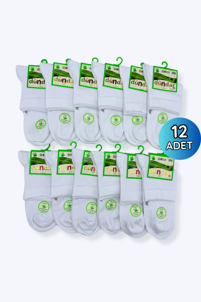 0638 Dündar Bambu Konç Patik 12'li 36-40 Beyaz