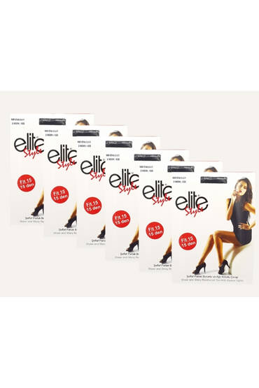 071 Elite Parlak Fit 15 Külotlu Çorap 6'lı Paket Sahra 