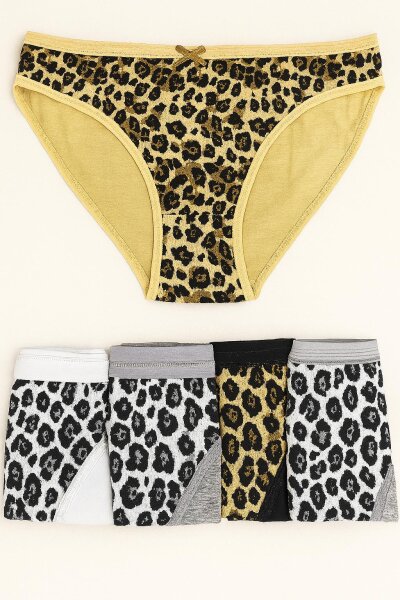 0740 Tutku Kadın Leopar Bikini 12'li Paket Karışık