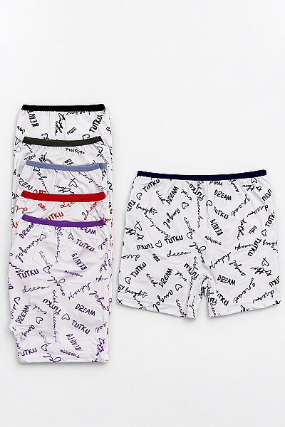 0965 Tutku Kadın Dream Boxer Şort 6lı (1)
