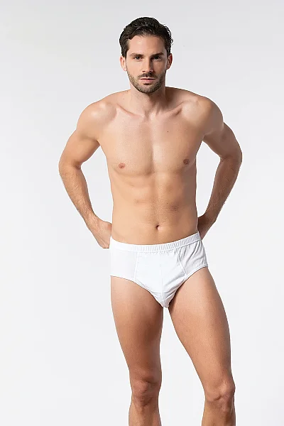 1071 Elit Erkek Penye Slip 6lı Beyaz (1)