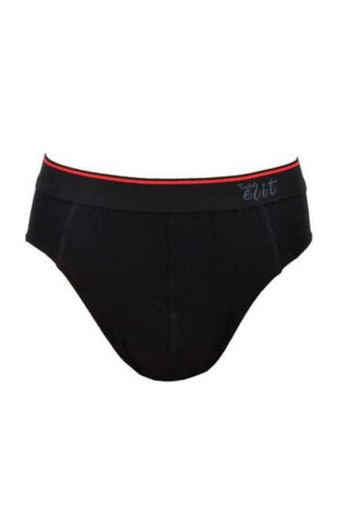 1351 Elit Erkek İncebel Kemerli Slip 6'lı Paket Siyah - 9