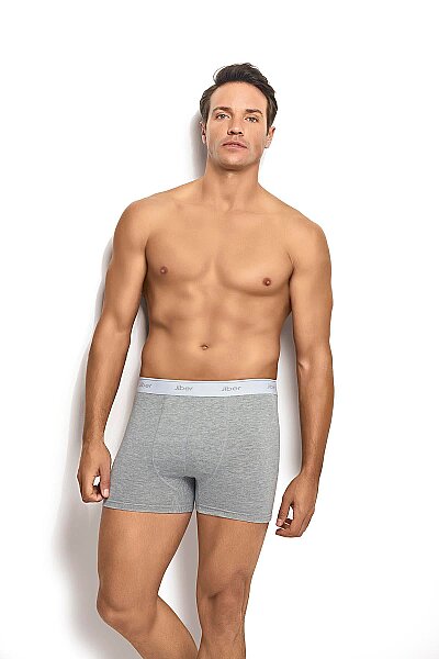 156 Jiber Erkek Likralı Boxer 6lı Gri