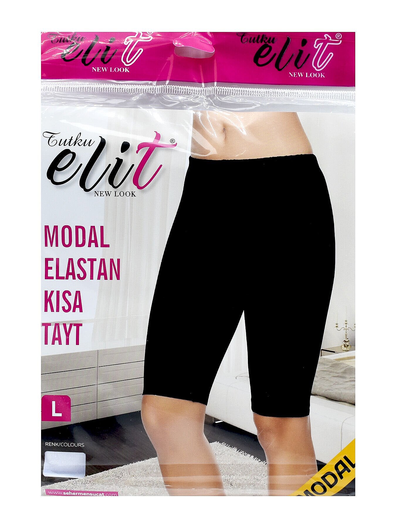 2103 Elit Kadın Kısa Tayt Modal 6'lı Paket Siyah - 3