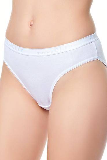 2702 Elit Kadın Elit Yazılı Bikini 12'li Paket Beyaz - 5