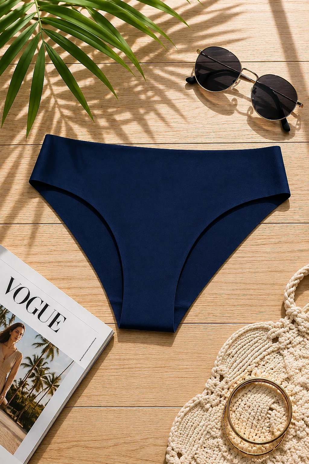 3075 Gümüş Kadın Görünmez Bikini 12'li Paket Lacivert - 1