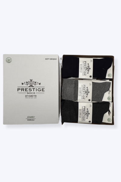 40-44 Prestıge Bambu Diyabetik Çorap 12'li Paket - 3