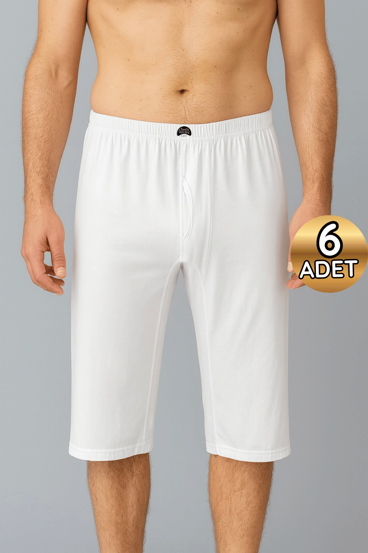 4021 Gümüş Erkek Osmanlı Donu 6'lı Paket Beyaz - 3