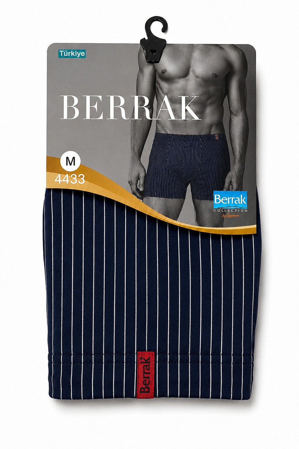 4433 Berrak Erkek Çizgili Boxer 10lu Lacivert - 1