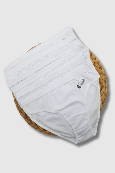 5001 Gümüş Kadın Bikini Kom 12'li Paket Beyaz - 2
