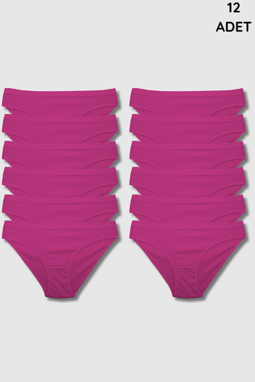 5001 Gümüş Kadın Bikini Kom 12'li Paket Fuşya - 1