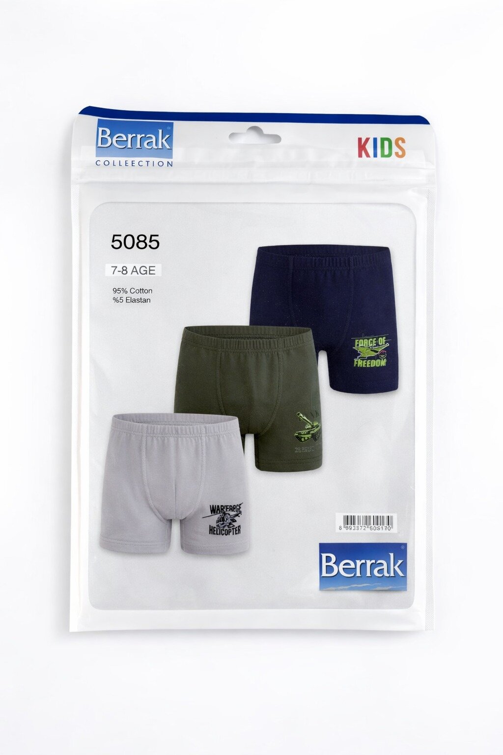5085 Berrak Erkek Çocuk Boxer 3lü - 2