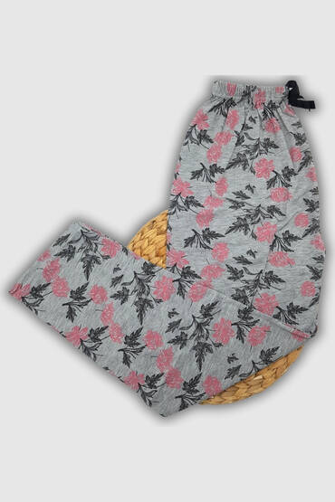 5085 Sahra Ten Kadın Poliviskon Pijama Altı 6'lı Gri - 2