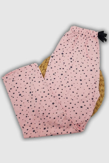 5086 Sahra Ten Kadın Poliviskon Pijama Altı 6'lı Pudra (1)