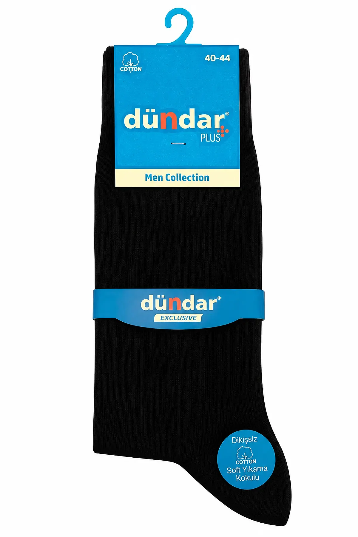 5527 Dündar Erkek Plus Likra Çorap 12'li Siyah - 1