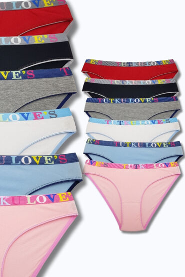 574 Tutku Kadın Caroline Bikini 12'li Paket Asorti - 1