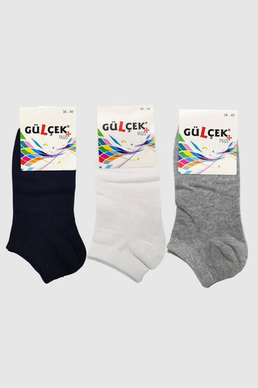 586 Gülçek Düz Patik 36-40 12'li Paket Asorti - 2