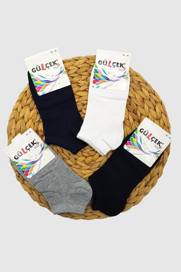 586 Gülçek Düz Patik 36-40 12'li Paket Asorti - 3