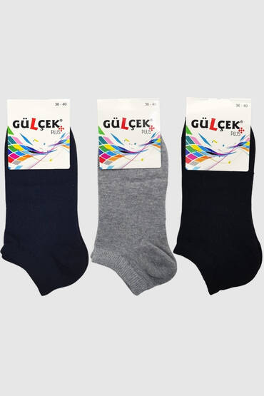 586 Gülçek Düz Patik 36-40 12'li Paket Asorti - 5
